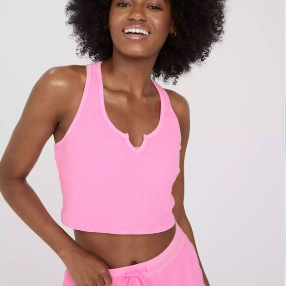 Pink Offline by Aerie Waffle Set (Shorts and Tank Top) - Picture 2 of 5